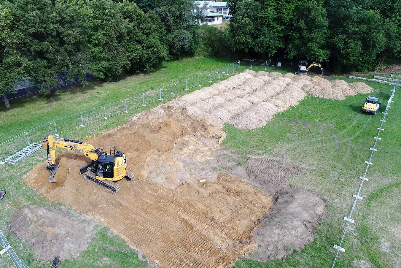 Drohenaufnahme Baustelle Erd Pumptrack Wunsiedel Planung und Bau Radquartier GmbH