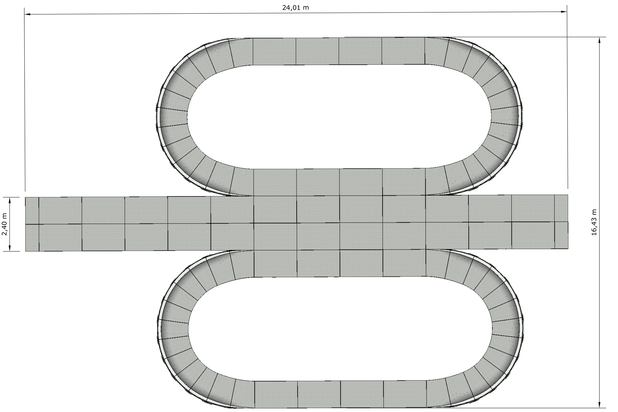 RadQuartier Ramps Fertig Pumptrack Model Raceking Draufsicht
