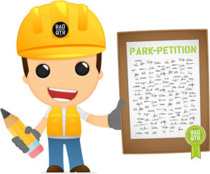 Bauarbeiter_Unterschriften_Park_Petition_2 RadQuartier Parks Park-Petition Asphalt Pumptrack Dirtpark Bikepark Skatepark Ferti Pumptrack