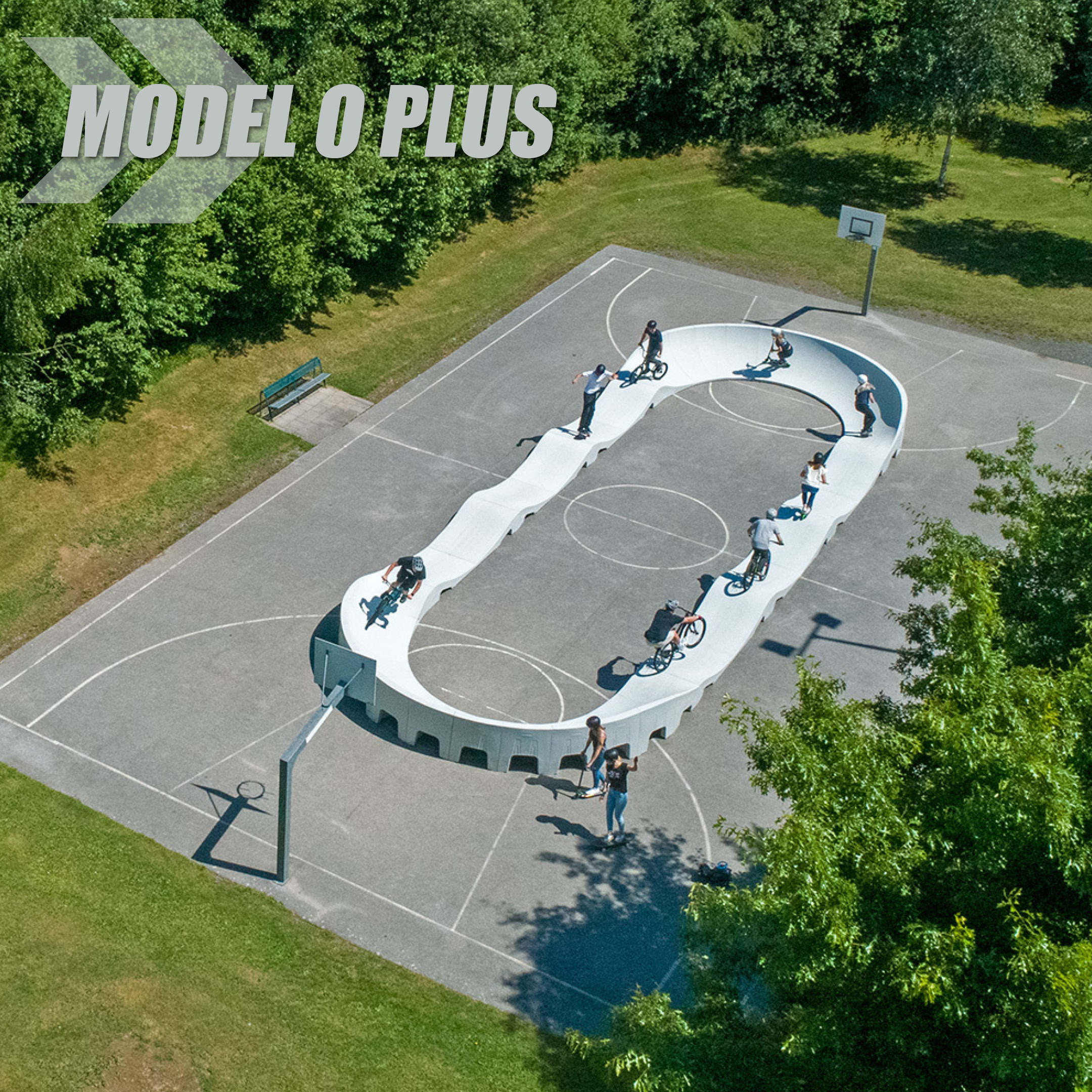 RadQuartier Parks Fertig Pumptrack Model O Plus Mobiler Modularer Pumptrack