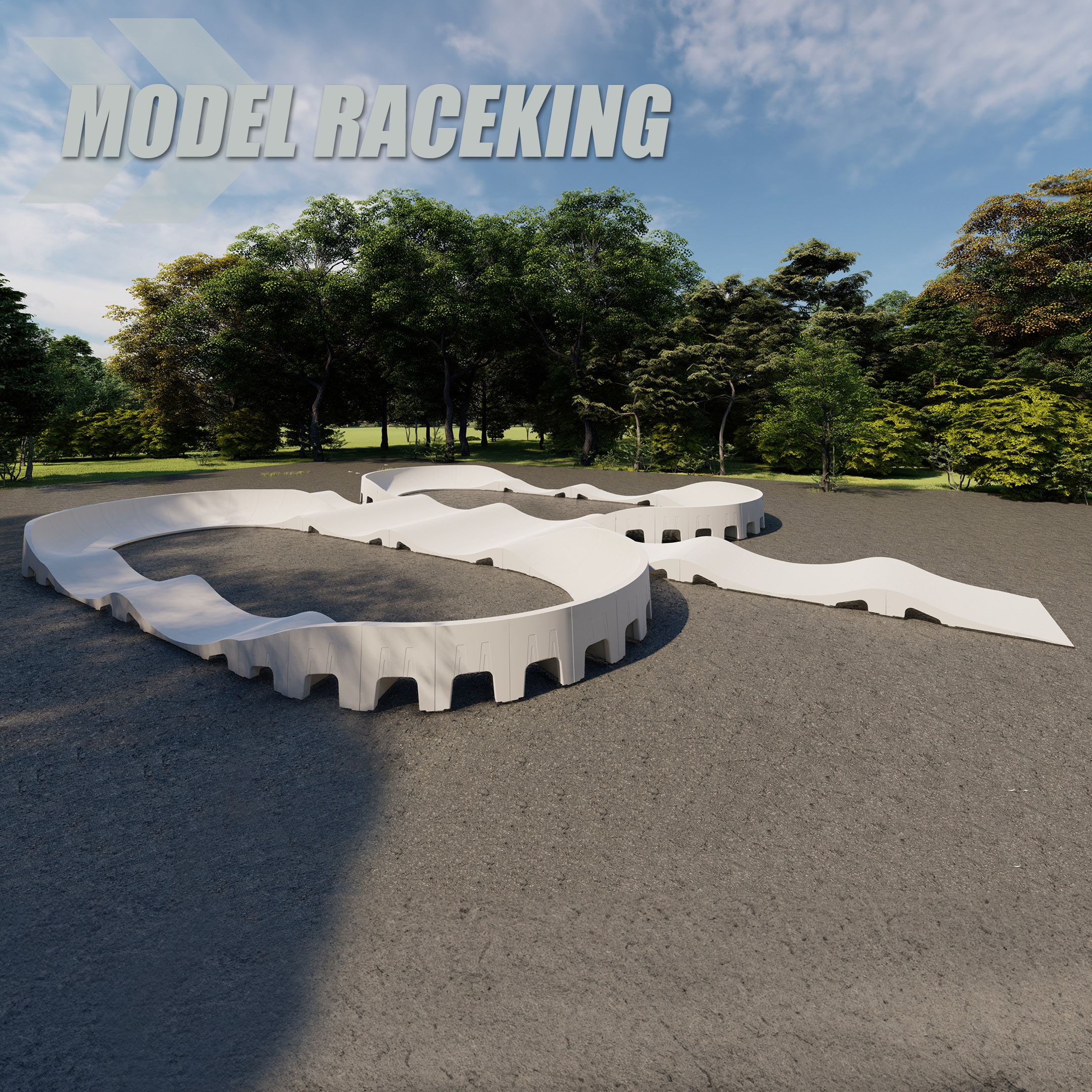 RadQuartier Parks Fertig Pumptrack Model Raceking Mobiler Modularer Pumptrack